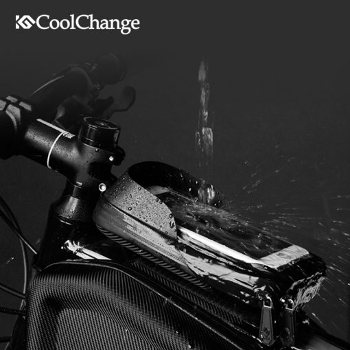 CoolChange Waterproof Bike Bag Frame Front Head Top Tube Cycling Bag Double IPouch 6.2 Inch Touch Screen Bicycle Bag Accessories 1