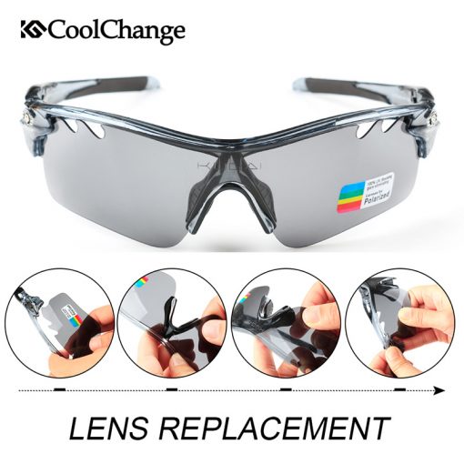 CoolChange Polarized Cycling Glasses Bike Outdoor Sports Bicycle Sunglasses For Men Women Goggles Eyewear 5 Lens Myopia Frame 5