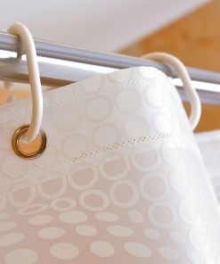 GIANTEX White Ball Pattern PEVA Bathroom Waterproof Shower Curtains With Plastic Hooks U1096 1