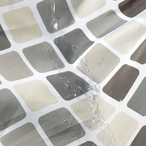 GIANTEX Plaid Polyester Bathroom Waterproof Shower Curtains With Plastic Hooks U1269 4