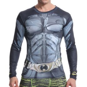 Mens Crossfit Long Sleeve Compression Shirt 3D Anime Superhero Superman Captain America T Shirt Tights Dry Fit Fitness Top Tees 3