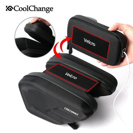 CoolChange Waterproof Bike Bag Frame Front Head Top Tube Cycling Bag Double IPouch 6.2 Inch Touch Screen Bicycle Bag Accessories 4
