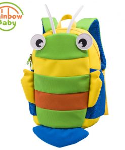Rainbow Baby Small Bee Kids Babys Bags Backpack Anti-lost Rope Ultra-Light Waterproof Wearable Breathable Boys Girls School Bags 1
