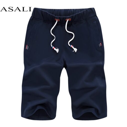 ASALI 2018 Beach Short Men Summer Mens Drawstring Pocket NEW YORK Embroidered Shorts Casual Loose Elastic Short Pants Men K02
