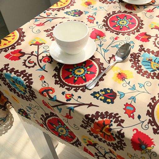 GIANTEX Bohemian National Wind Decorative Table Cloth Cotton Linen Lace Tablecloth Dining Table Cover Kitchen Home Decor U0997 3