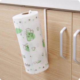 KHGDNOR Iron Roll Paper Rack Kitchen Cupboard Hanging Paper Towel Holder Rack Tissue Cling Film Storage Rack 1