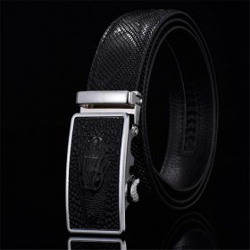Men Belts Snake Skin Lines Luxury Famous Brand Designer High Quality Genuine Leather Straps Automatic Buckle Belt Ceinture Homme 2