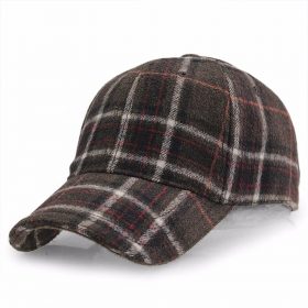 [AETRENDS] 2018 New Winter Plaid Woolen Baseball Cap Men Women Cotton Snapbacks Baseball Hats Z-6246 2