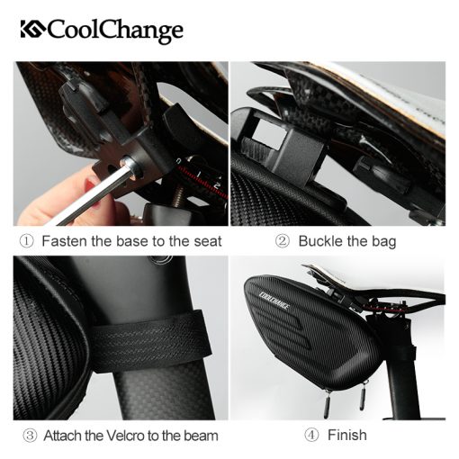 CoolChange Bicycle Saddle Bag Waterproof MTB Bike Rear Bag Reflective Cycling Rear Seat Tail Large Bag Bike Accessories 5