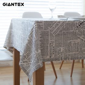 GIANTEX Retro Newspapers Pattern Decorative Table Cloth Cotton Linen Tablecloth Dining Table Cover For Kitchen Home Decor U1001
