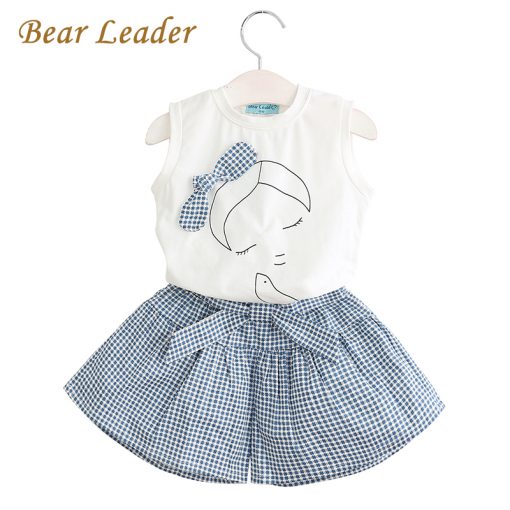 Bear Leader 2018 New Summer Casual Children Sets Flowers Blue T-shirt+  Pants Girls Clothing Sets Kids Summer Suit For 3-7 Years 1