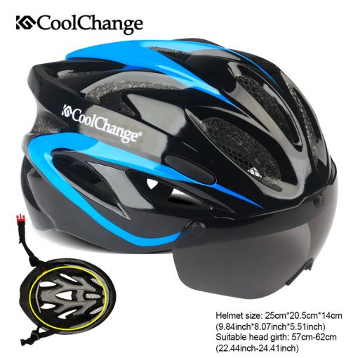 CoolChange Bicycle Helmet EPS Insect Net Road MTB Bike Windproof Lenses Integrally-molded Helmet Cycling Casco Ciclismo 5