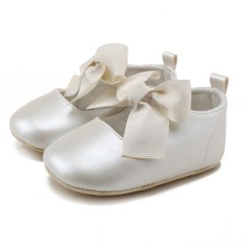WONBO 0-18M Toddler Baby Girl Soft PU Princess Shoes Bow Bandage Infant Prewalker New Born Baby Shoes 3