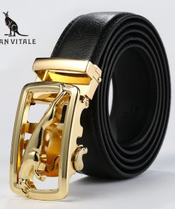 Men'S Belt Belts Genuine Leather Gift Waistband Suspenders Accessories Famous Brand Apparel Waist Man Black Stretch Buckles