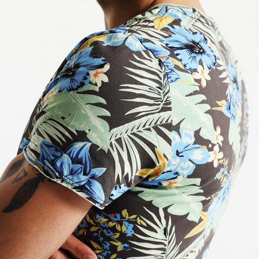 SIMWOOD 2018 Summer New Hawaiian  T shirts Men Short Sleeve Print  O neck Slim Fit 100% Pure Cotton Tees Plus Size  TD1181 3