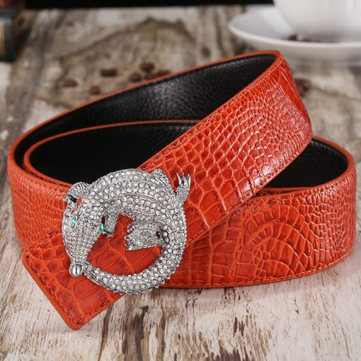Men's Belts 2017 Hot Fashion Cowhide Genuine Leather Luxury Famous new designer high quality diamond buckles waistband for male