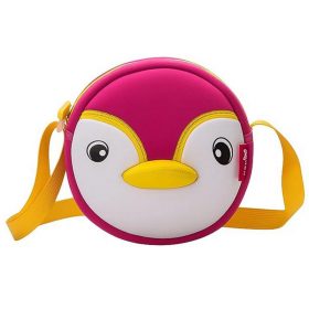 NOHOO High Quality Waterproof Animals Shoulder Bag 3D Penguin Printed Handbag Small Circular Cartoon Kids Baby Bags 1