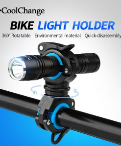 CoolChange Bike Cycling 360 Rotating Light Double Holder LED Front Flashlight Lamp Pump Handlebar Holder Bicycle Accessories 1