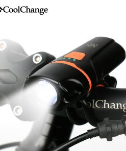 2017 CoolChange Bicycle Light Waterproof USB Rechargeable T6 LED Bike Light Warning Flashlight Built-in Battery 1200mAh 6 Modes