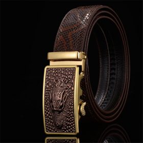 Men Belts Snake Skin Lines Luxury Famous Brand Designer High Quality Genuine Leather Straps Automatic Buckle Belt Ceinture Homme 3