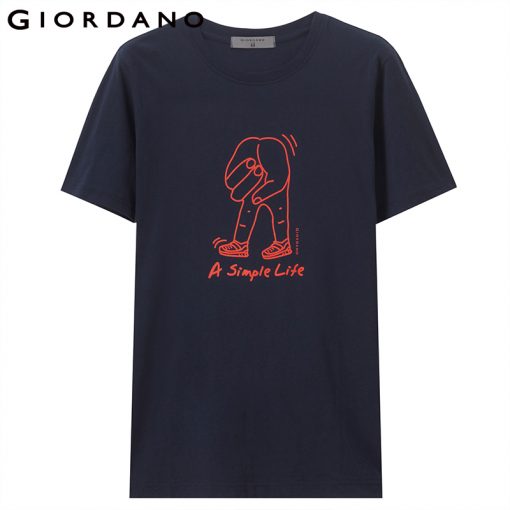 Giordano Men Graphic Tee Summer Funny Printed Tshirt Man 100% Cotton T Shirt For Men Slim Fit Short Sleeve Tops Male 2