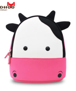 NOHOO Waterproof Kids Backpack 3D Cute Cow Cartoon Toddler Backpack  Pre School Baby Children Sidesick Bags for 2-5 Years Old