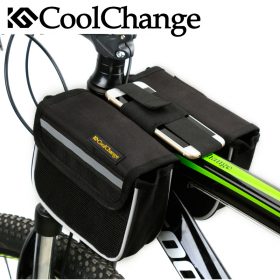 CoolChange High Quality Cycling Bike Front Frame Bag Tube Pannier Double Pouch for Cellphone Bicycle Accessories Riding Bag 5