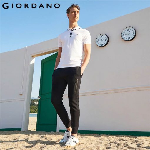 Giordano Men Fast Dry Polo Pique Men Polo Shirt Zip Placket Tops For Men Summer Short Sleeve Camisa Polo Masculina 4
