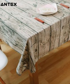 GIANTEX Wood Grain Pattern Decorative Table Cloth Cotton Linen Tablecloth Dining Table Cover For Kitchen Home Decor U1098