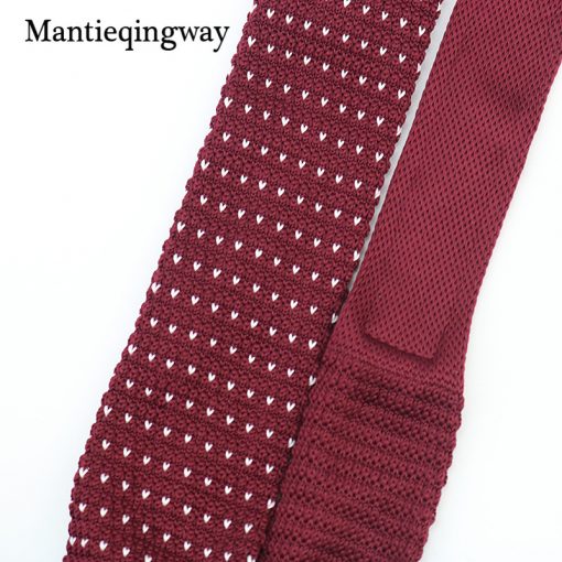 Mantieqingway Men's Suits Knit Tie Plain Necktie For Wedding Party Tuxedo Striped Woven Skinny Gravatas Cravats Accessories 5