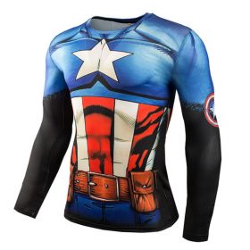 Hot Sale Fitness MMA Compression Shirt Men Anime Bodybuilding Long Sleeve Crossfit 3D Superman Punisher T Shirt Tops Tees 2