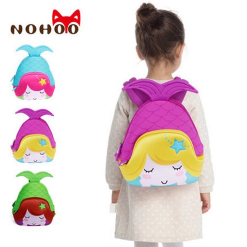 NOHOO Cartoon Mermaid Children School Bags Cute Waterproof School Backpack for Girls Toddler Book Bag Kindergarten Rucksacks 5