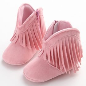 Moccasin Moccs Newborn Baby Girl Boy Kids Prewalker Solid Fringe Shoes Infant Toddler Soft Soled Anti-slip Boots Booties 0-1Yea 5