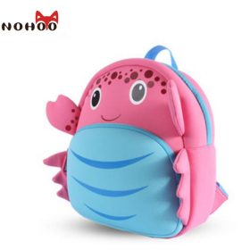 NOHOO Waterproof School Bags for Girls Cartoon Crab Fashion Printing Backpack Kids Orthopedic School Bag Child School Backpack 1