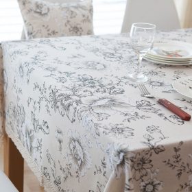 GIANTEX Retro Floral Print Decorative Table Cloth Cotton Linen Lace Tablecloth Dining Table Cover For Kitchen Home Decor U1000 2