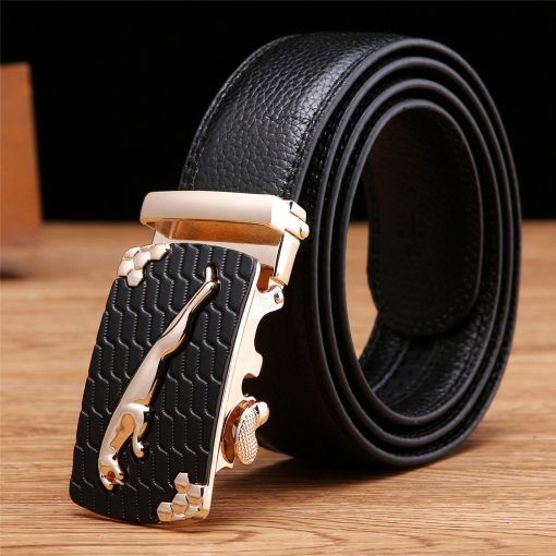 SAN VITALE Men Belts Genuine Leather Luxury Designer Strap Male Belt for Man Automatic Buckle Jeans Cintos Masculinos Ceinture 2