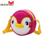 NOHOO High Quality Waterproof Animals Shoulder Bag 3D Penguin Printed Handbag Small Circular Cartoon Kids Baby Bags