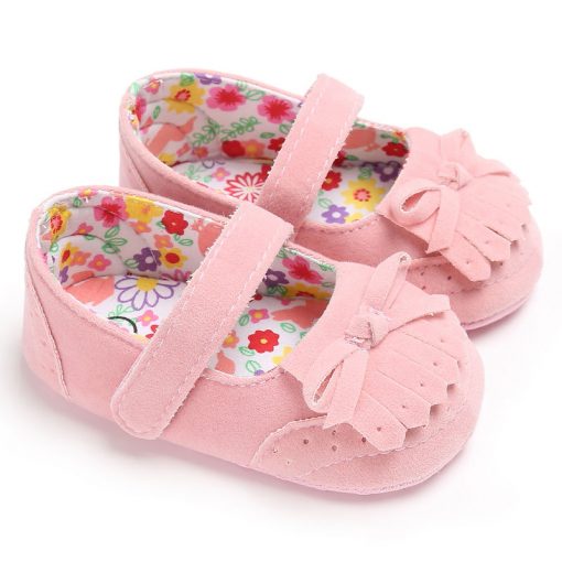 Mary Jane Ballet Dress Baby Toddler First Walkers Crib Floral Soft Soled Anti-Slip Shoes Infant Newborn Girls Princess Shoes