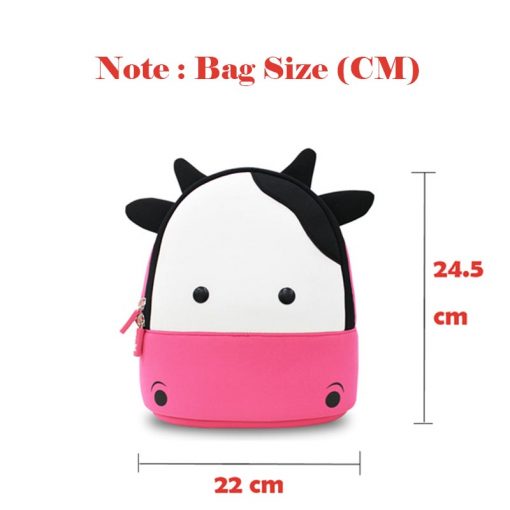 NOHOO Waterproof Kids Backpack 3D Cute Cow Cartoon Toddler Backpack  Pre School Baby Children Sidesick Bags for 2-5 Years Old 3