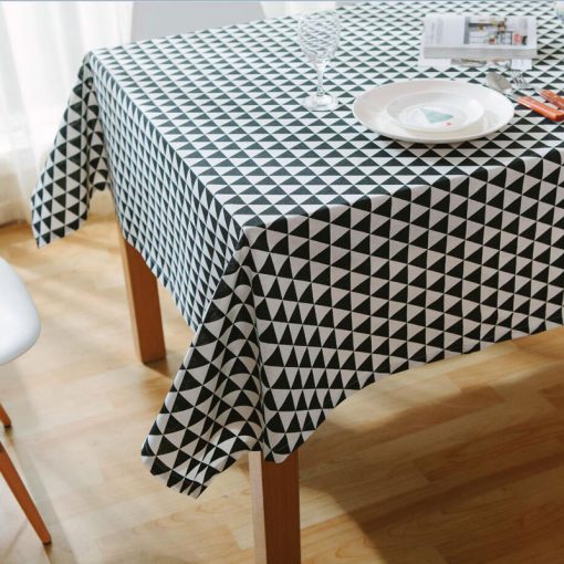 GIANTEX Triangle Pattern Decorative Table Cloth Cotton Linen Tablecloth Dining Table Cover For Kitchen Home Decor U1002 2