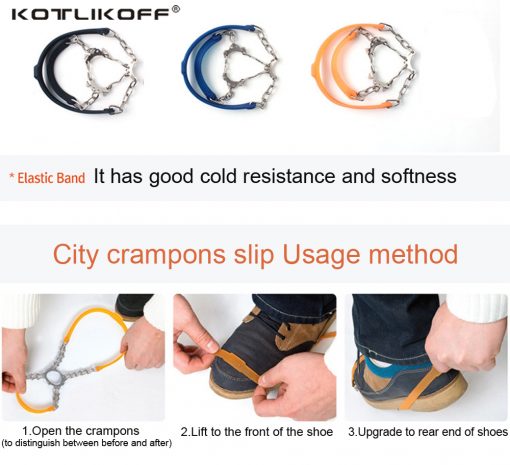 Universal 6 Studs Anti-Skid Snow Ice Gripper Shoes Spike Grip Cleats Winter Outdoor Non-slip Ice Gripper Cover Crampons 2