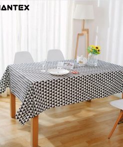 GIANTEX Triangle Pattern Decorative Table Cloth Cotton Linen Tablecloth Dining Table Cover For Kitchen Home Decor U1002