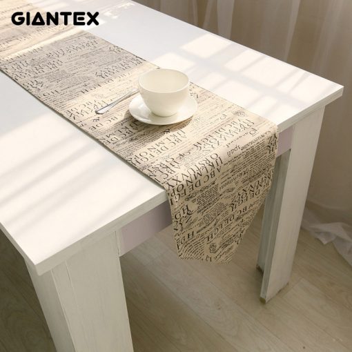 GIANTEX European Style Letters Design Cotton Linen Table Runner Home Decor U1111