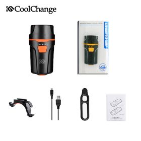 2017 CoolChange Bicycle Light Waterproof USB Rechargeable T6 LED Bike Light Warning Flashlight Built-in Battery 1200mAh 6 Modes 5
