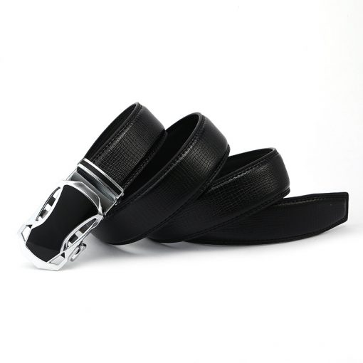 Belts Mens Belt Genuine Leather Fashion Strap Cowskin Man Slim Black Stretch Buckles For Suit Luxury Brand Ratchet Reversible 1