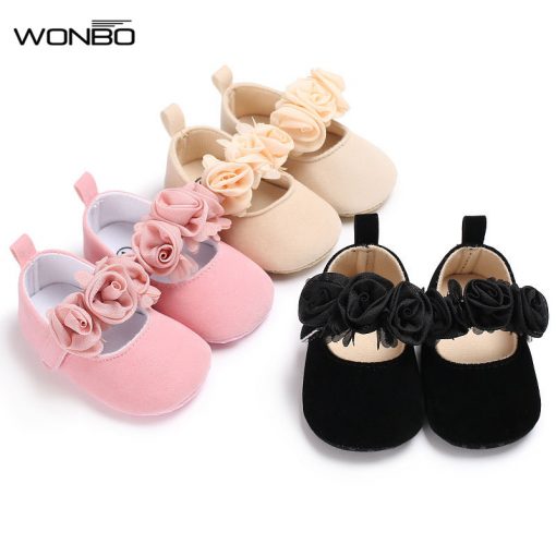Infant Newborn Soft Sweet Mary Jane Baby Shoes Kids Wedding Party Dress Footwear Children Princess First Walker Baby Girl Shoes