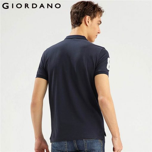 Giordano Men Pique Polo Napoleon Embroidery Polo Shirt Men Brand Man's Clothing Lycra Tshirt For Men 4