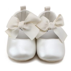 WONBO 0-18M Toddler Baby Girl Soft PU Princess Shoes Bow Bandage Infant Prewalker New Born Baby Shoes 2