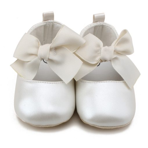 WONBO 0-18M Toddler Baby Girl Soft PU Princess Shoes Bow Bandage Infant Prewalker New Born Baby Shoes 2