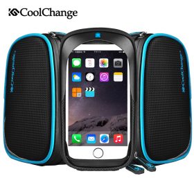CoolChange Bicycle Frame Front Head Top Tube Waterproof Bike Bag&Double IPouch Cycling For 6.0 in Cell Phone Bike Accessories 2